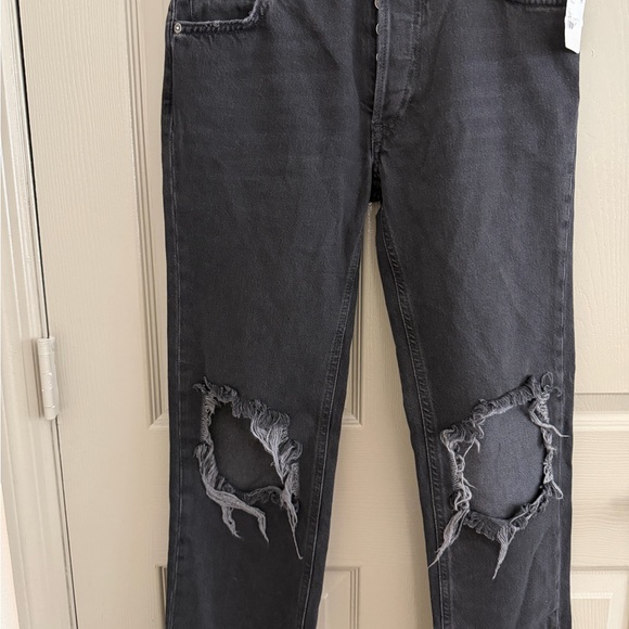 We The Free Black Distressed Straight-Leg Jeans sz 24 NWT - Picture 3 of 6